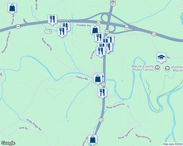 map of restaurants, bars, coffee shops, grocery stores, and more near 199 Belden Circle in Franklin