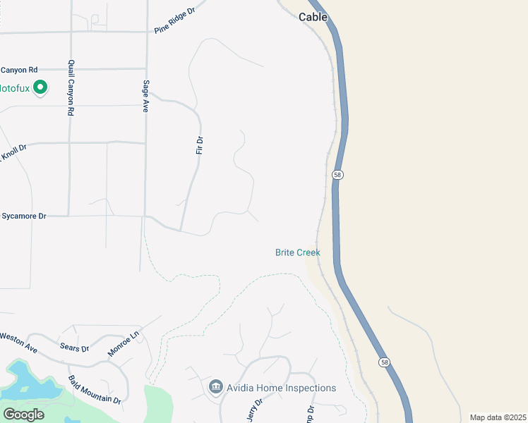 map of restaurants, bars, coffee shops, grocery stores, and more near 19532 Sycamore Drive in Tehachapi