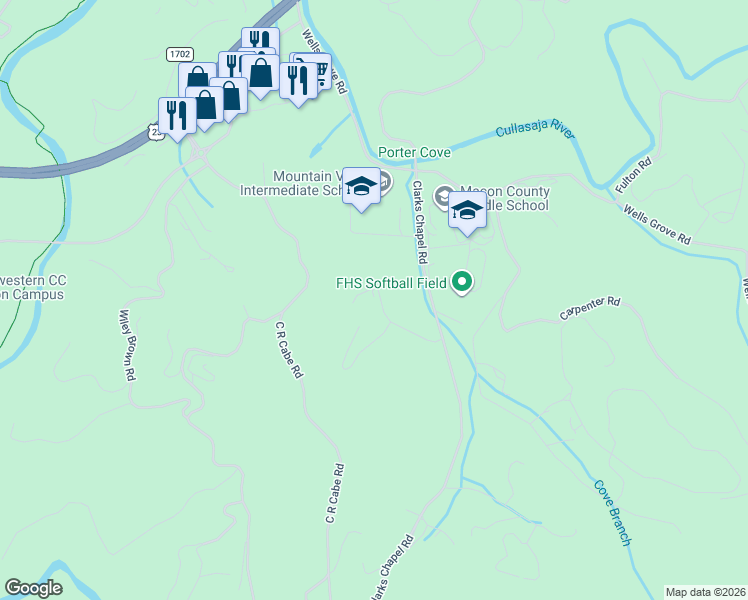 map of restaurants, bars, coffee shops, grocery stores, and more near 238 Turkey Hollow Road in Franklin