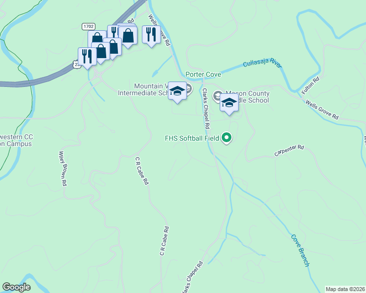 map of restaurants, bars, coffee shops, grocery stores, and more near 238 Turkey Hollow Road in Franklin