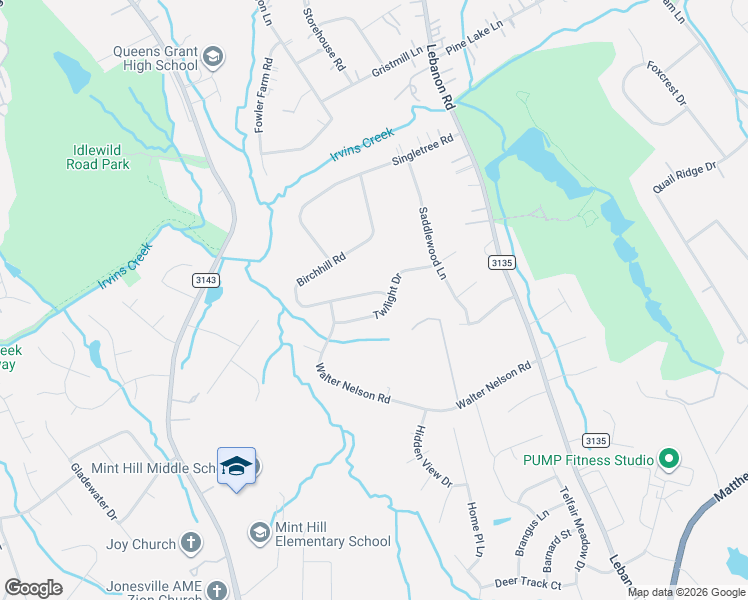 map of restaurants, bars, coffee shops, grocery stores, and more near 12808 Twilight Drive in Mint Hill
