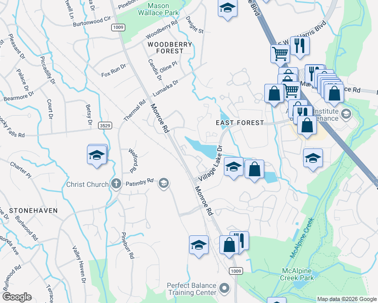 map of restaurants, bars, coffee shops, grocery stores, and more near in Charlotte