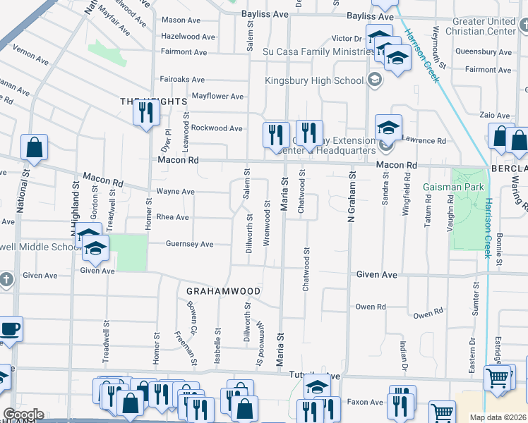 map of restaurants, bars, coffee shops, grocery stores, and more near 1039 Wrenwood Street in Memphis