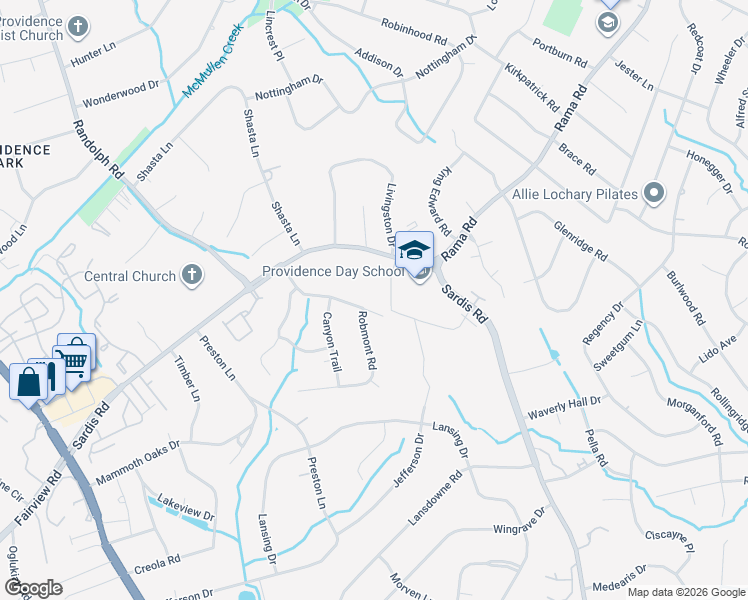 map of restaurants, bars, coffee shops, grocery stores, and more near 331 Glen Oaks Road in Charlotte