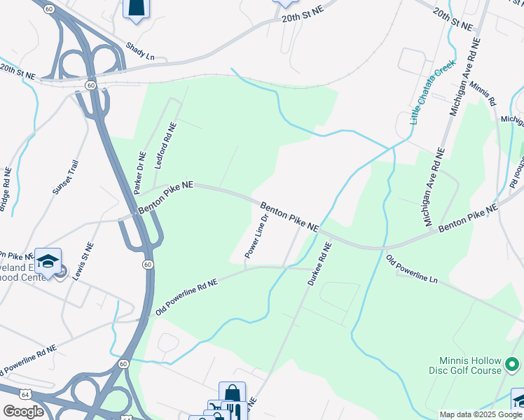map of restaurants, bars, coffee shops, grocery stores, and more near 2120 Benton Pike Northeast in Cleveland