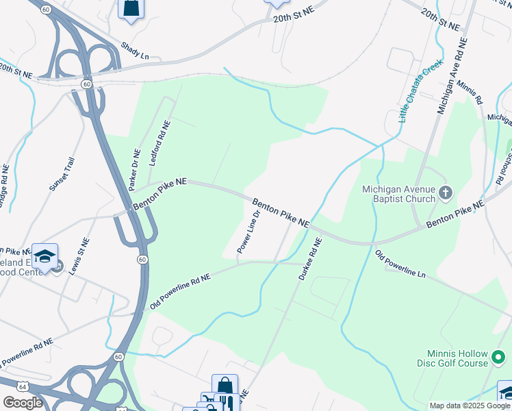 map of restaurants, bars, coffee shops, grocery stores, and more near 2090 Benton Pike Northeast in Cleveland