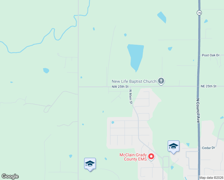 map of restaurants, bars, coffee shops, grocery stores, and more near 2451 Erin Way in Blanchard