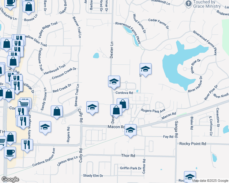 map of restaurants, bars, coffee shops, grocery stores, and more near in Memphis