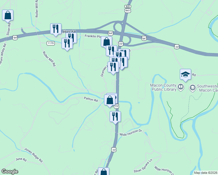 map of restaurants, bars, coffee shops, grocery stores, and more near 101-199 Belden Circle in Franklin