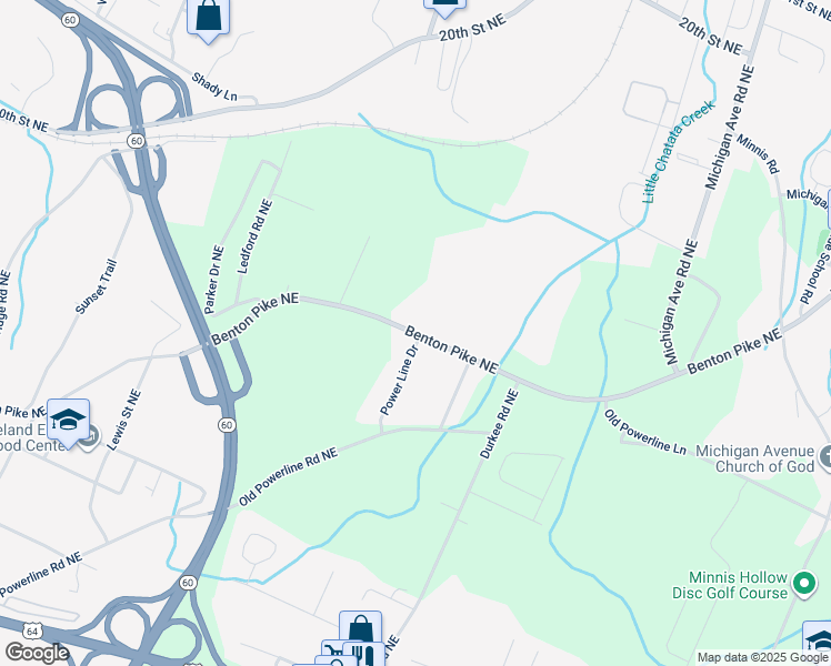 map of restaurants, bars, coffee shops, grocery stores, and more near 2120 Benton Pike Northeast in Cleveland