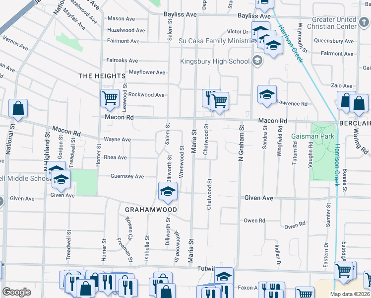 map of restaurants, bars, coffee shops, grocery stores, and more near 1039 Wrenwood Street in Memphis