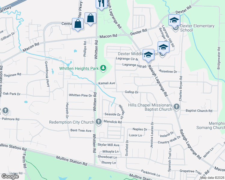 map of restaurants, bars, coffee shops, grocery stores, and more near 6840 Gallop Cove in Shelby County