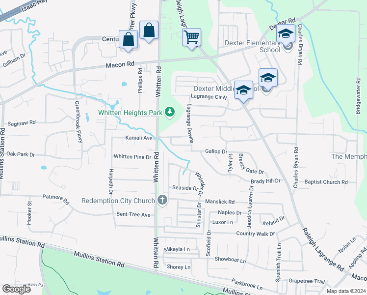 map of restaurants, bars, coffee shops, grocery stores, and more near 6840 Gallop Cove in Shelby County