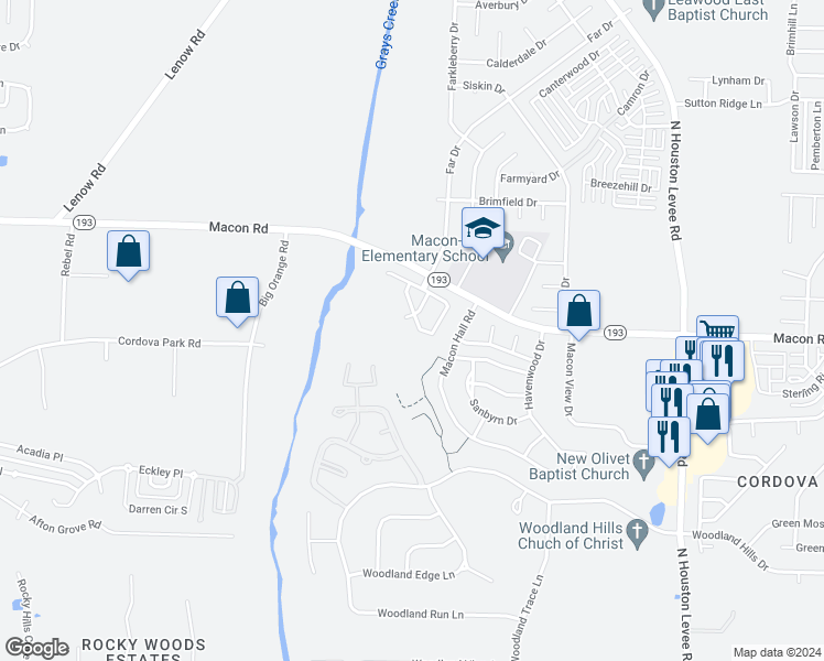 map of restaurants, bars, coffee shops, grocery stores, and more near 1254 Jackson Pond Circle in Shelby