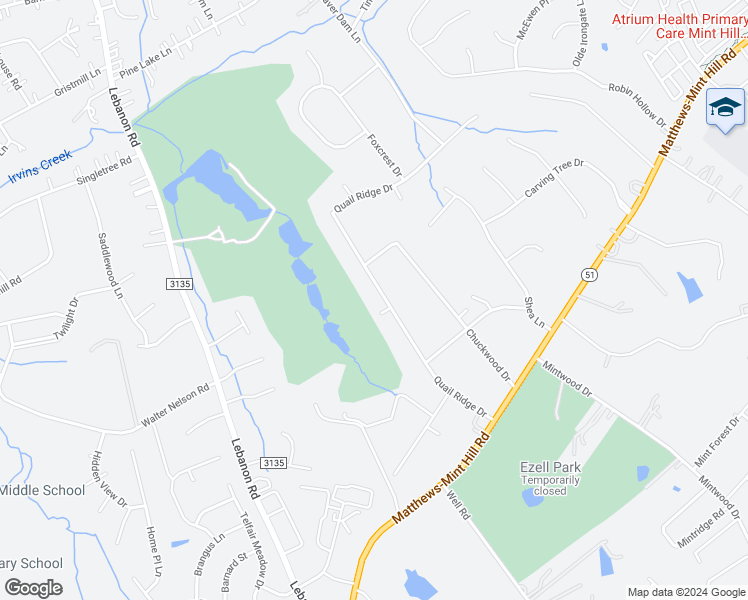 map of restaurants, bars, coffee shops, grocery stores, and more near 4701 Quail Ridge Drive in Mint Hill