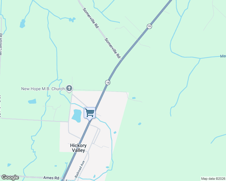 map of restaurants, bars, coffee shops, grocery stores, and more near 85 Oldham Way in Hickory Valley