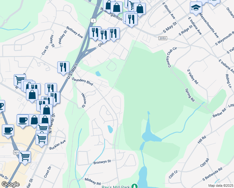 map of restaurants, bars, coffee shops, grocery stores, and more near 510 Lighthorse Circle in Aberdeen