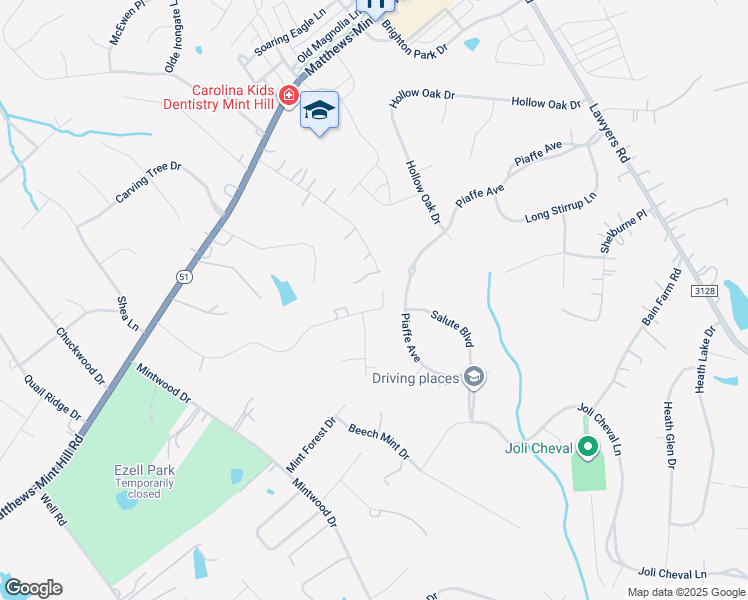 map of restaurants, bars, coffee shops, grocery stores, and more near 3747 Piaffe Avenue in Mint Hill