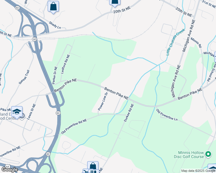 map of restaurants, bars, coffee shops, grocery stores, and more near 2085 Benton Pike Northeast in Cleveland