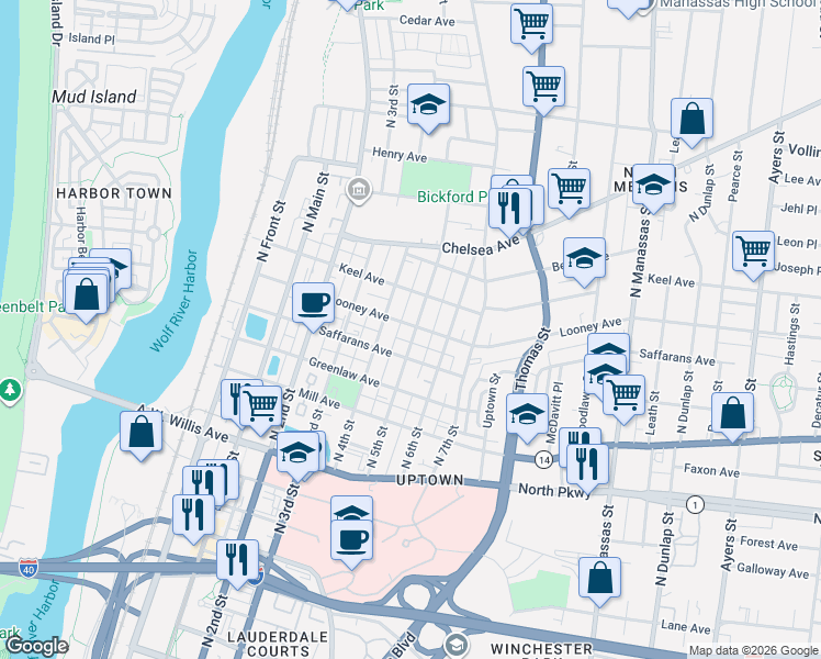 map of restaurants, bars, coffee shops, grocery stores, and more near 234 Saffarans Avenue in Memphis