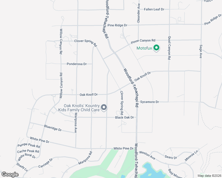 map of restaurants, bars, coffee shops, grocery stores, and more near 20733 Oak Knoll Drive in Tehachapi