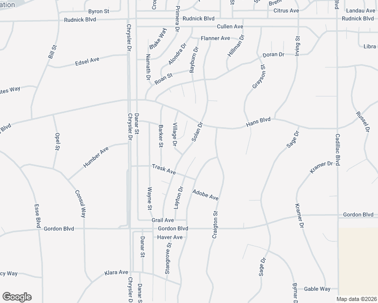 map of restaurants, bars, coffee shops, grocery stores, and more near Solan Drive in California City