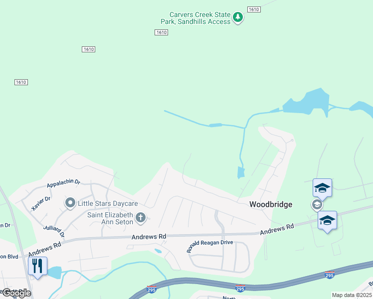 map of restaurants, bars, coffee shops, grocery stores, and more near 545 Summerlea Drive in Fayetteville