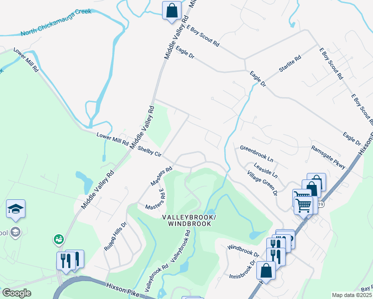 map of restaurants, bars, coffee shops, grocery stores, and more near 307 Masters Road in Chattanooga