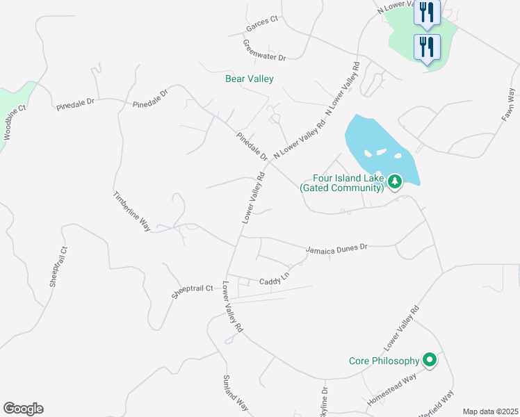 map of restaurants, bars, coffee shops, grocery stores, and more near 30125 Brassie Court in Tehachapi