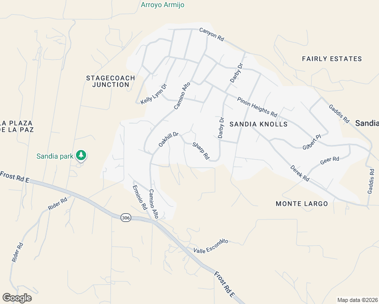 map of restaurants, bars, coffee shops, grocery stores, and more near 2 Sharp Road in Sandia Park