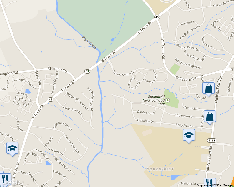 map of restaurants, bars, coffee shops, grocery stores, and more near 924 Edgegreen Drive in Charlotte