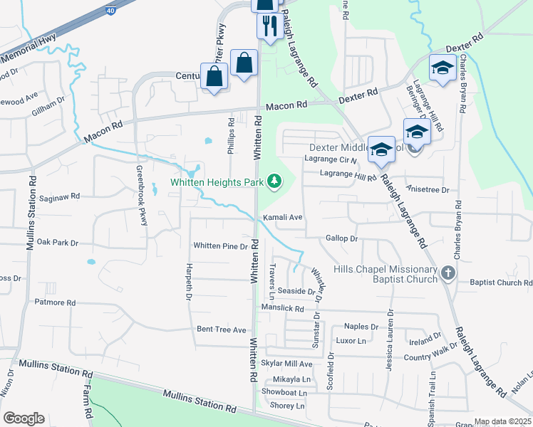 map of restaurants, bars, coffee shops, grocery stores, and more near 6796 Kamali Avenue in Shelby County