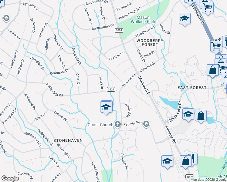 map of restaurants, bars, coffee shops, grocery stores, and more near in Charlotte