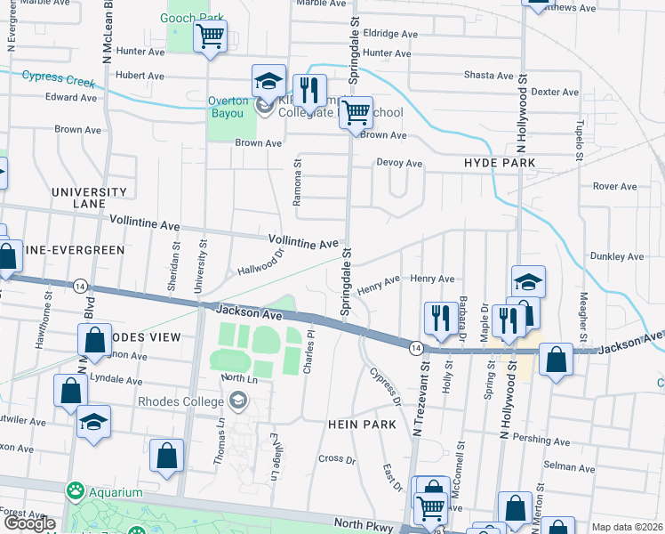 map of restaurants, bars, coffee shops, grocery stores, and more near 908 Charles Place in Memphis