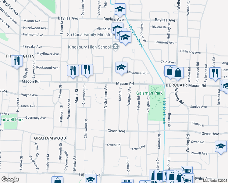map of restaurants, bars, coffee shops, grocery stores, and more near 4039 Graham Oaks Court in Memphis
