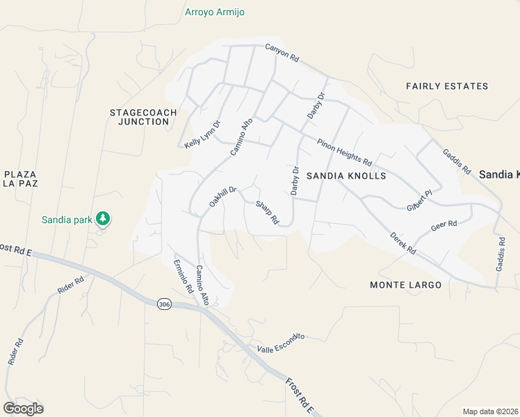 map of restaurants, bars, coffee shops, grocery stores, and more near 2 Sharp Road in Sandia Park