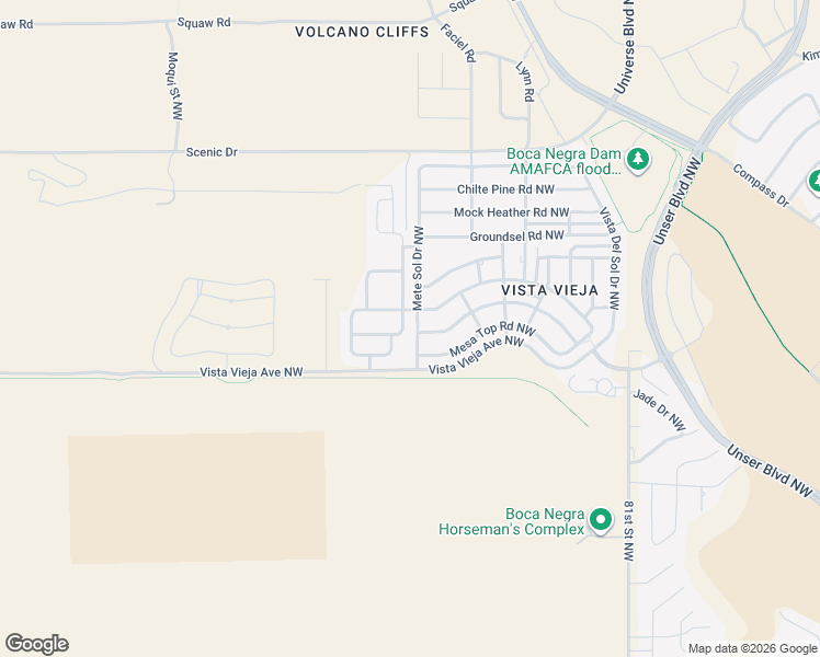 map of restaurants, bars, coffee shops, grocery stores, and more near 6727 Mete Sol Drive Northwest in Albuquerque