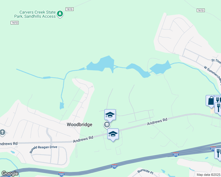 map of restaurants, bars, coffee shops, grocery stores, and more near 3745 Glencourse Way in Fayetteville