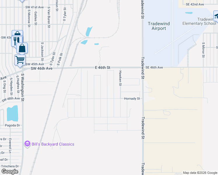 map of restaurants, bars, coffee shops, grocery stores, and more near Gloster St in Amarillo