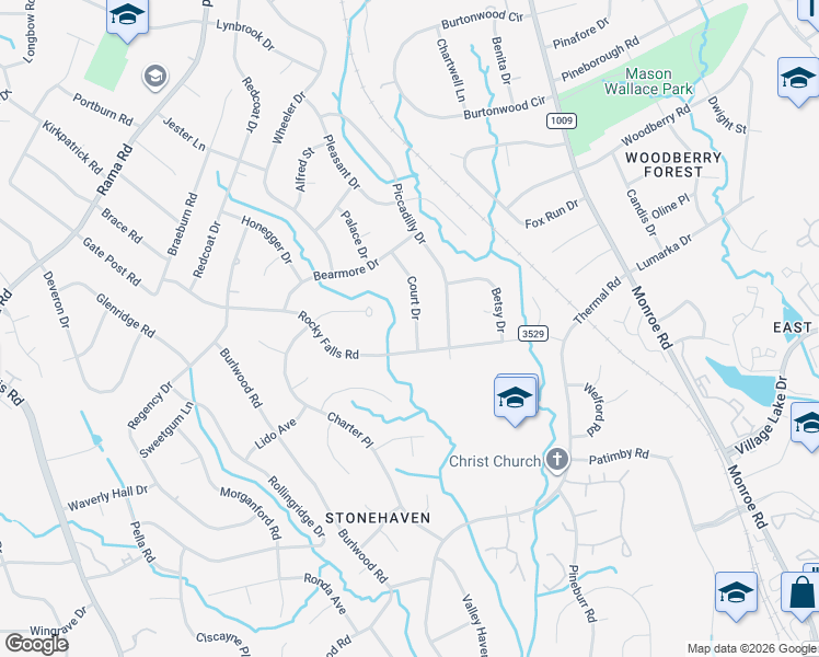 map of restaurants, bars, coffee shops, grocery stores, and more near 1019 Court Drive in Charlotte