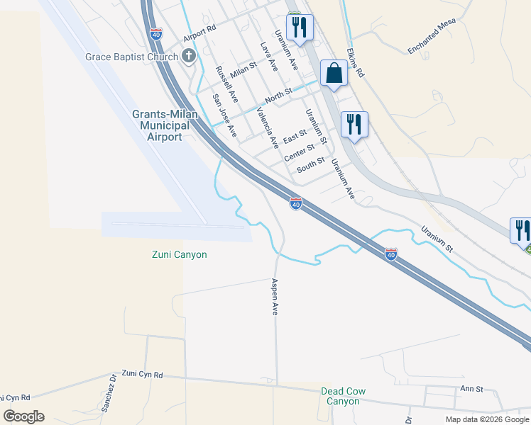 map of restaurants, bars, coffee shops, grocery stores, and more near 501 Aspen Street in Milan