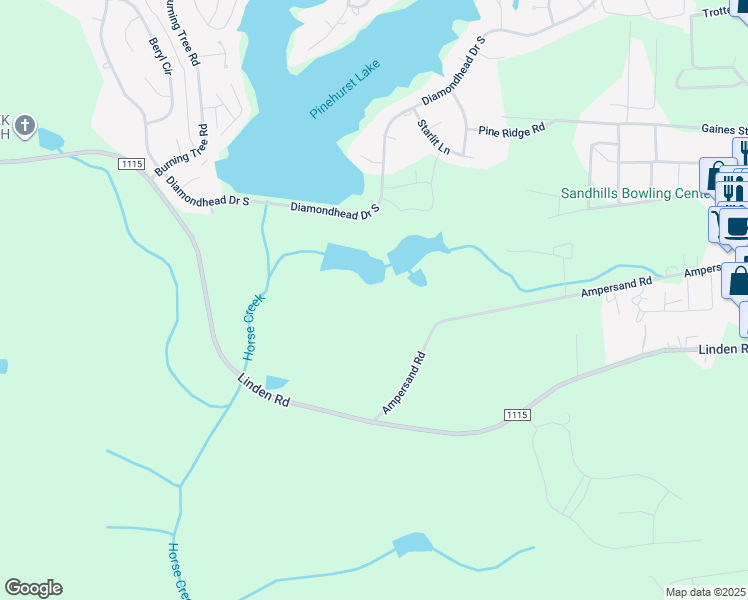 map of restaurants, bars, coffee shops, grocery stores, and more near 2607 Linden Road in Aberdeen