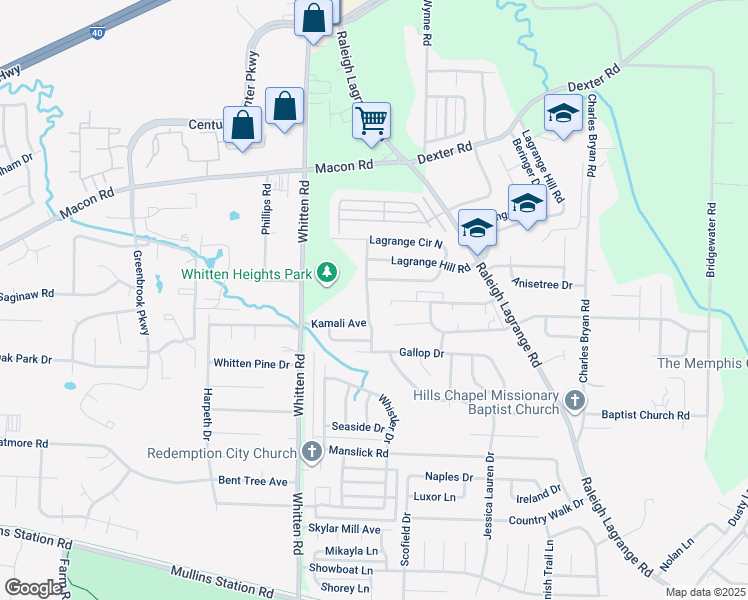 map of restaurants, bars, coffee shops, grocery stores, and more near 1344 Lagrange Downs Road in Shelby County