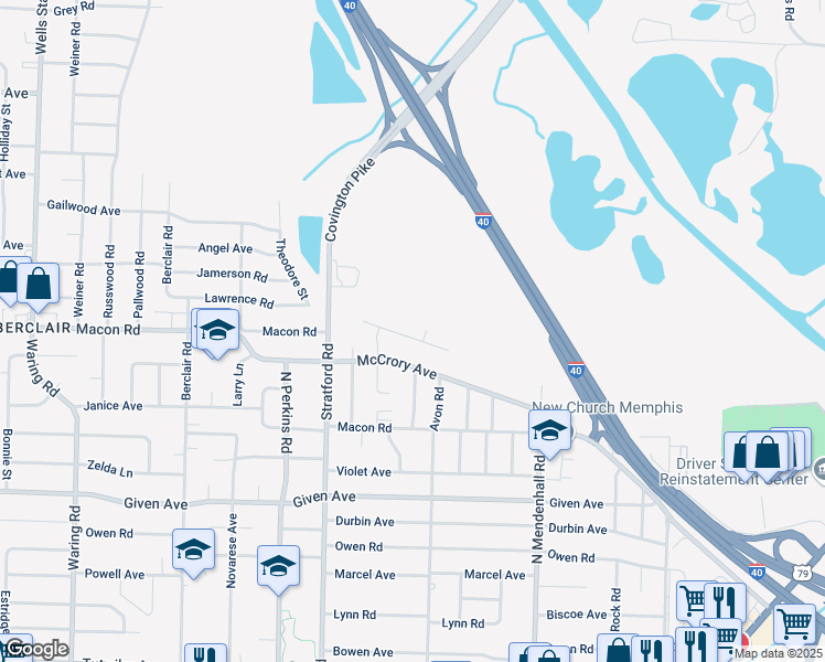 map of restaurants, bars, coffee shops, grocery stores, and more near 4742 Hillmont Avenue in Memphis