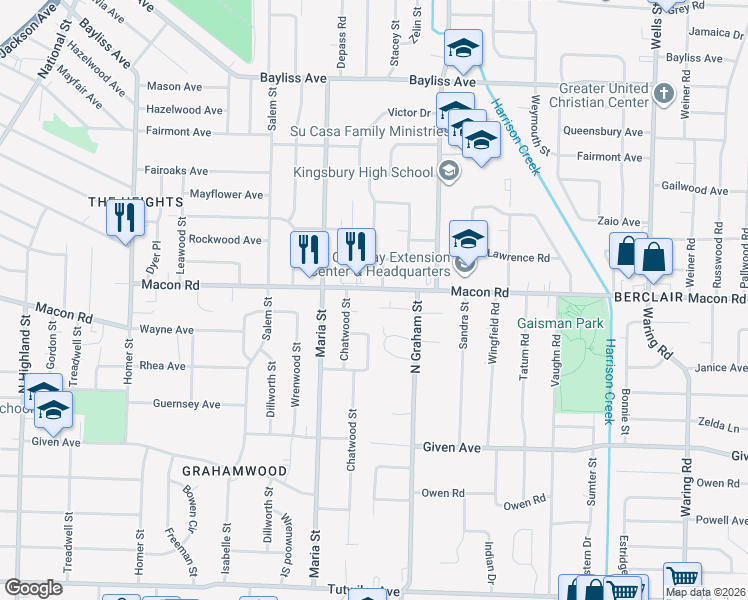 map of restaurants, bars, coffee shops, grocery stores, and more near 3935 Pleasant Cove in Memphis
