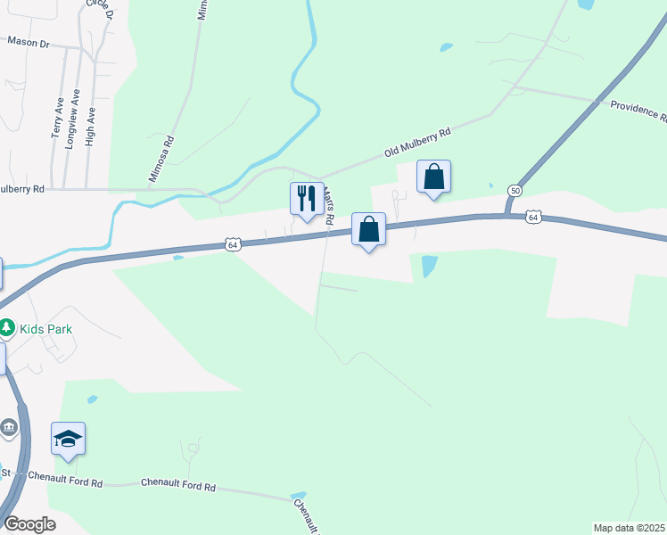 map of restaurants, bars, coffee shops, grocery stores, and more near 14 Marty Road in Fayetteville