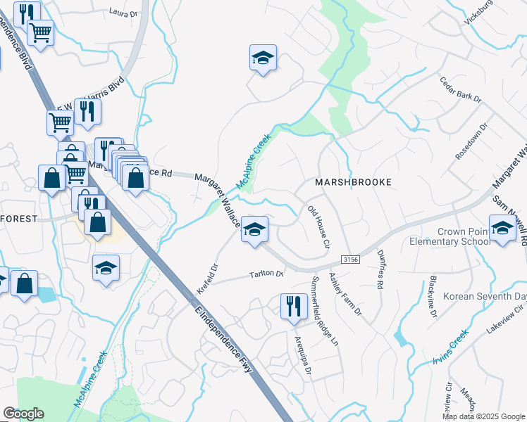 map of restaurants, bars, coffee shops, grocery stores, and more near in Charlotte