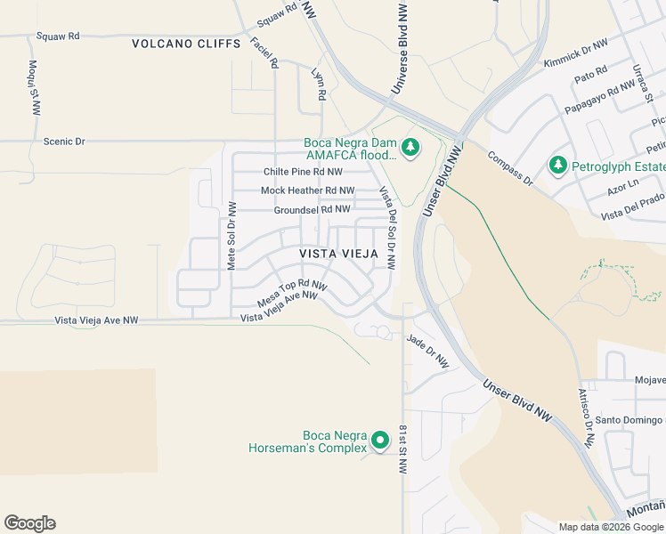 map of restaurants, bars, coffee shops, grocery stores, and more near 8324 Wild Dunes Avenue Northwest in Albuquerque