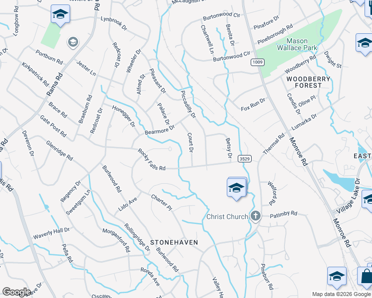 map of restaurants, bars, coffee shops, grocery stores, and more near 1019 Court Drive in Charlotte