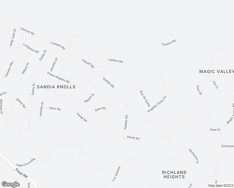 map of restaurants, bars, coffee shops, grocery stores, and more near 32 Gaddis Road in Sandia Park